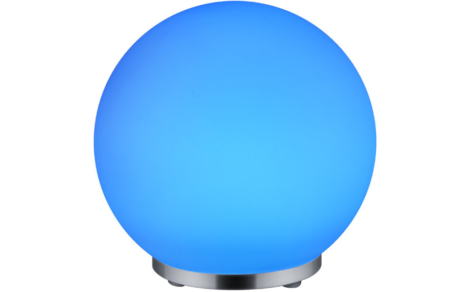 HLW LED LED Tafellamp - Trion Geron - 5.5W - Warm Wit 3000K - RGBW - Afstandsbediening - Dimbaar - Rond - Mat Chroom - Kunststof