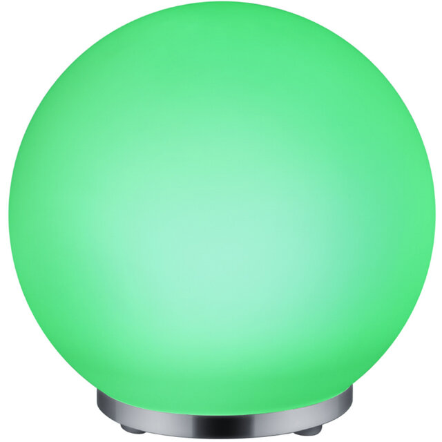 HLW LED LED Tafellamp - Trion Geron - 5.5W - Warm Wit 3000K - RGBW - Afstandsbediening - Dimbaar - Rond - Mat Chroom - Kunststof