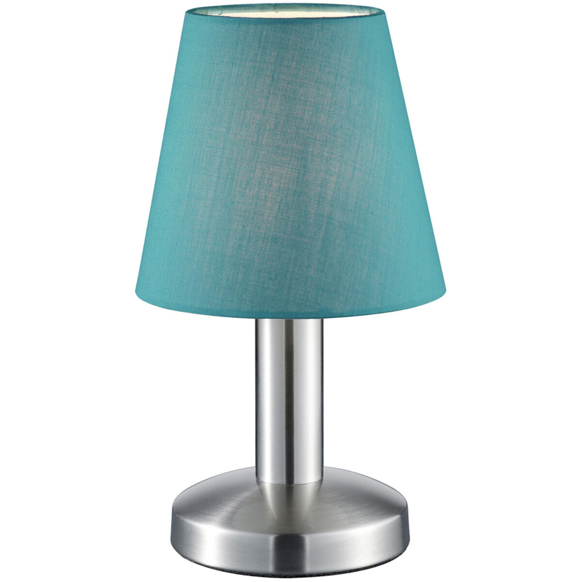 LED table lamp Matte Nickel with Turquoise shade — Touch 4 settings