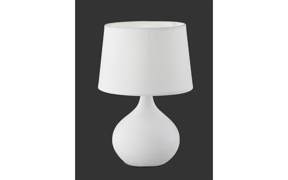 HLW LED LED Tafellamp - Tafelverlichting - Trion Martan - E14 Fitting - Rond - Mat Wit - Keramiek