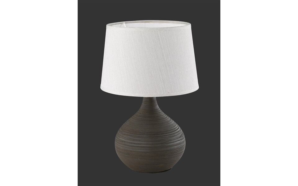 HLW LED LED Tafellamp - Tafelverlichting - Trion Martan - E14 Fitting - Rond - Mat Bruin - Keramiek