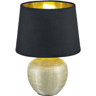 LED Tafellamp - Tafelverlichting - Trion Lunola - E14 Fitting - Rond - Mat Goud - Keramiek