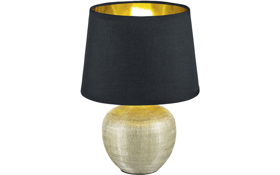 HLW LED LED Tafellamp - Tafelverlichting - Trion Lunola - E14 Fitting - Rond - Mat Goud - Keramiek HLW LED LED Tafellamp - Tafelverlichting - Trion Lunola - E14 Fitting - Rond - Mat Goud - Keramiek