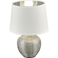 LED Table Lamp - Table Lighting - Trion Lunola - E14 Fitting - Round - Matte Silver - Ceramic