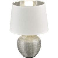 LED Table Lamp - Table Lighting - Trion Lunola - E14 Fitting - Round - Matte Silver - Ceramic