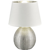 LED Table Lamp - Table Lighting - Trion Lunola - E27 Fitting - Round - Matte Silver - Ceramic