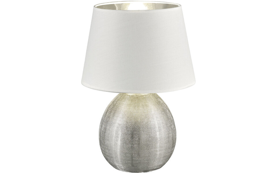 HLW LED LED Tafellamp - Tafelverlichting - Trion Lunola - E27 Fitting - Rond - Mat Zilver - Keramiek