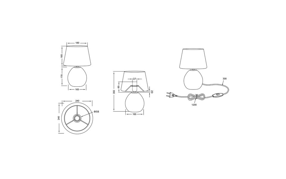 HLW LED LED Tafellamp - Tafelverlichting - Trion Lunola - E27 Fitting - Rond - Mat Zilver - Keramiek