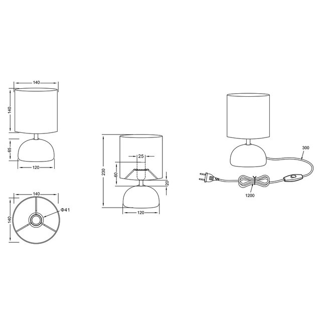 HLW LED LED Tafellamp - Tafelverlichting - Trion Lucifer - E14 Fitting - Rond - Mat Wit - Keramiek
