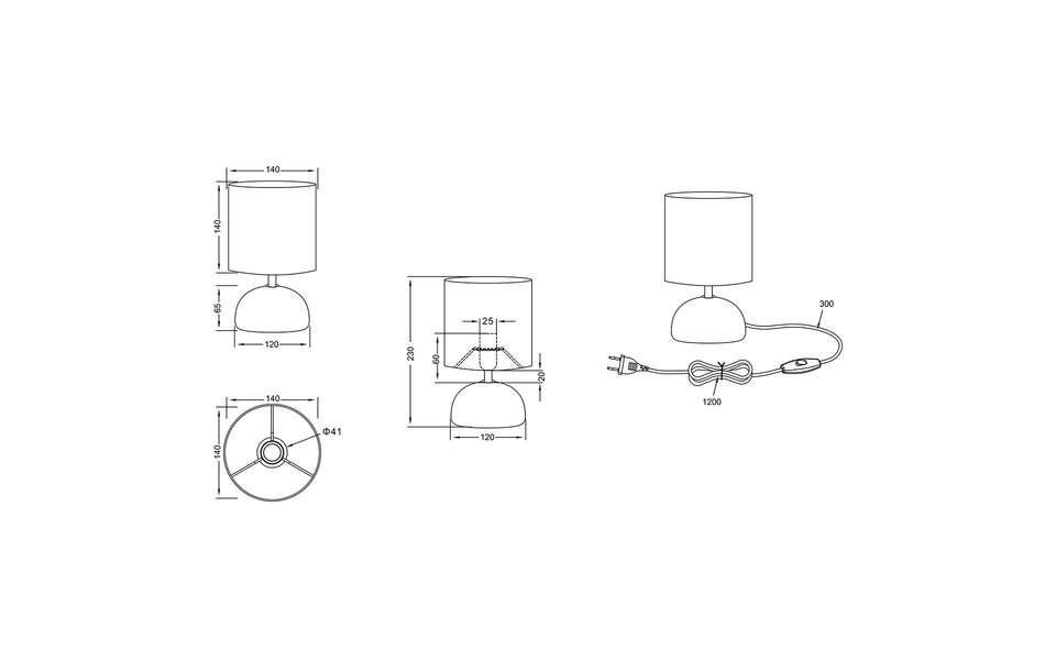 HLW LED LED Tafellamp - Tafelverlichting - Trion Lucifer - E14 Fitting - Rond - Mat Wit - Keramiek