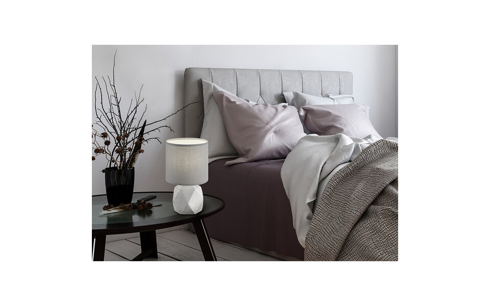 HLW LED LED Table Lamp - Table Lighting - Trion Pikanto - E14 Fitting - Round - Matte Titanium - Concrete HLW LED LED Table Lamp - Table Lighting - Trion Pikanto - E14 Fitting - Round - Matte Titanium - Concrete