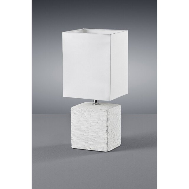 rechthoekige antiek witte keramieken LED tafellamp met E14 fitting en 40W vermogen