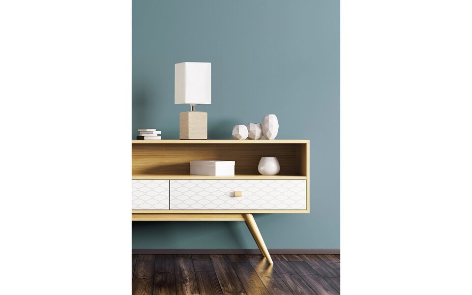 HLW LED LED Table Lamp - Table Lighting - Trion Pinko - E14 Fitting - Rectangular - Antique White - Ceramic