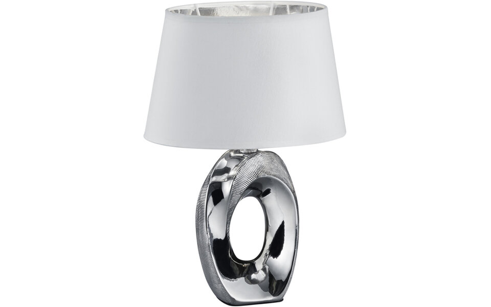 HLW LED LED Tafellamp - Tafelverlichting - Trion Tibos - E14 Fitting - Rond - Mat Zilver - Keramiek