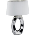 HLW LED LED Tafellamp - Tafelverlichting - Trion Tibos - E27 Fitting - Rond - Mat Zilver - Keramiek