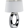 LED Tafellamp - Tafelverlichting - Trion Tibos - E27 Fitting - Rond - Mat Zilver - Keramiek Verlichting per ruimte