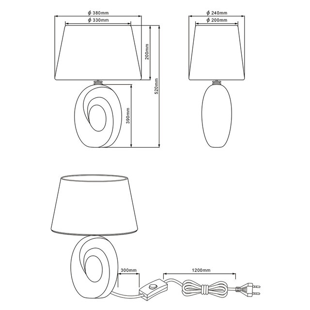 HLW LED LED Tafellamp - Tafelverlichting - Trion Tibos - E27 Fitting - Rond - Mat Zilver - Keramiek
