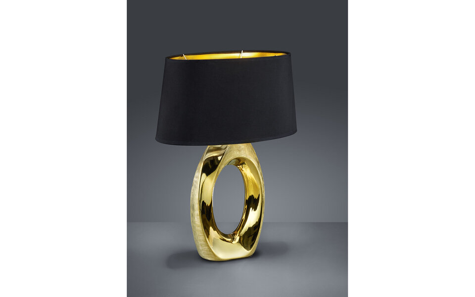 HLW LED LED Table Lamp - Table Lighting - Trion Tibos - E27 Fitting - Round - Matte Gold - Ceramic HLW LED LED Table Lamp - Table Lighting - Trion Tibos - E27 Fitting - Round - Matte Gold - Ceramic