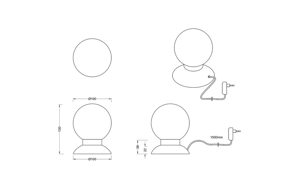 HLW LED LED Tafellamp - Trion Princy - 3W - Warm Wit 3000K - Dimbaar - Rond - Mat Chroom - Aluminium