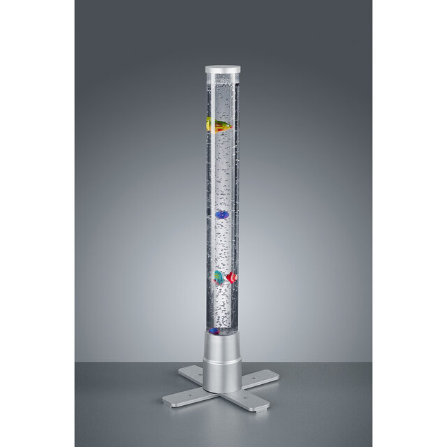 HLW LED LED Tafellamp - Tafelverlichting - Trion Moty - 2W - Warm Wit 3000K - RGB - Rond - Mat Titaan - Kunststof