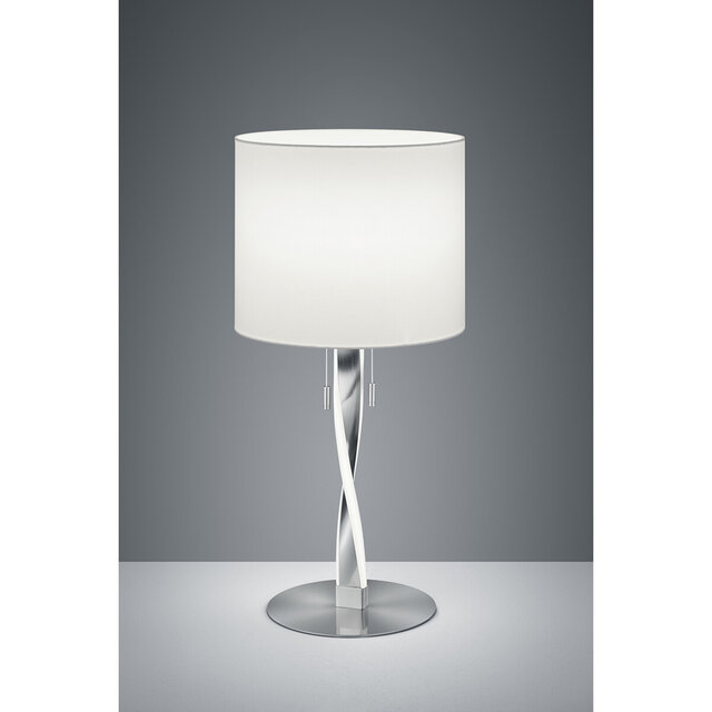 HLW LED LED Table Lamp - Table Lighting - Trion Ninda - E27 Fitting - 6W - Warm White 3000K - Round - Matte Nickel - Aluminum HLW LED LED Table Lamp - Table Lighting - Trion Ninda - E27 Fitting - 6W - Warm White 3000K - Round - Matte Nickel - Aluminum