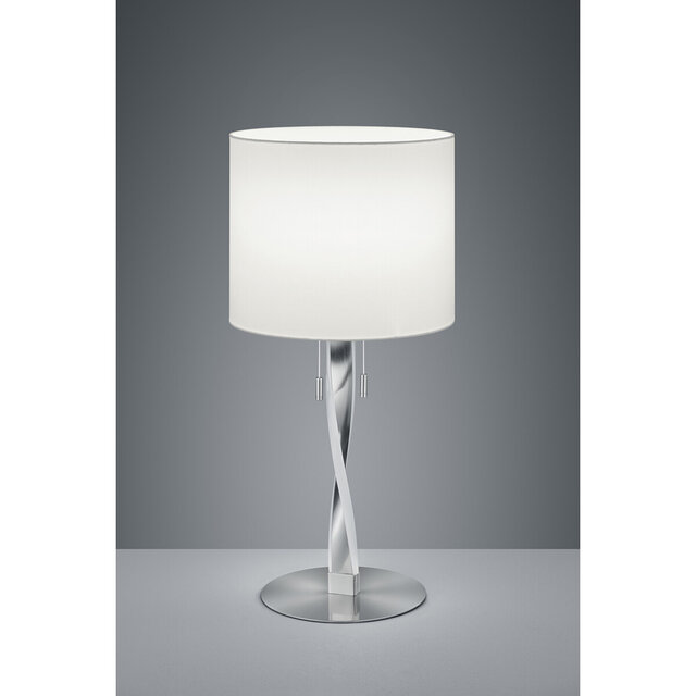 HLW LED LED Table Lamp - Table Lighting - Trion Ninda - E27 Fitting - 6W - Warm White 3000K - Round - Matte Nickel - Aluminum HLW LED LED Table Lamp - Table Lighting - Trion Ninda - E27 Fitting - 6W - Warm White 3000K - Round - Matte Nickel - Aluminum