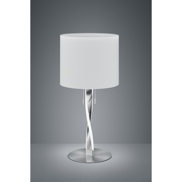 HLW LED LED Table Lamp - Table Lighting - Trion Ninda - E27 Fitting - 6W - Warm White 3000K - Round - Matte Nickel - Aluminum HLW LED LED Table Lamp - Table Lighting - Trion Ninda - E27 Fitting - 6W - Warm White 3000K - Round - Matte Nickel - Aluminum