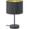 LED Table Lamp - Table Lighting - Trion Hostons - E27 Fitting - Round - Matte Black - Aluminum