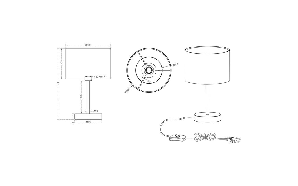 HLW LED LED Tafellamp - Tafelverlichting - Trion Hotia - E14 Fitting - Rond - Mat Wit - Aluminium