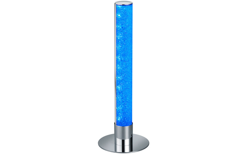 HLW LED LED Tafellamp - Tafelverlichting - Trion Lagia - 5W - Warm Wit 3000K - RGBW - Afstandsbediening - Dimbaar - Rond - Mat Chroom - Aluminium