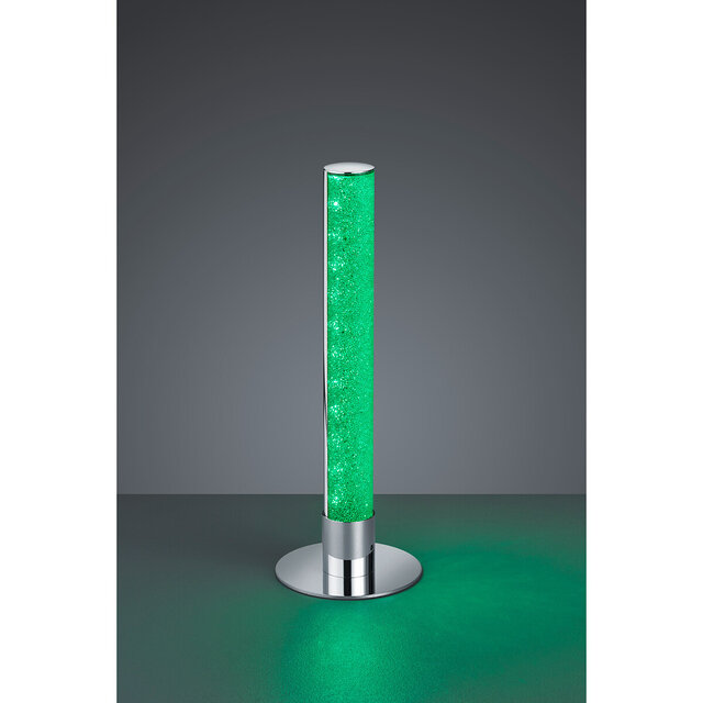 HLW LED LED Tafellamp - Tafelverlichting - Trion Lagia - 5W - Warm Wit 3000K - RGBW - Afstandsbediening - Dimbaar - Rond - Mat Chroom - Aluminium