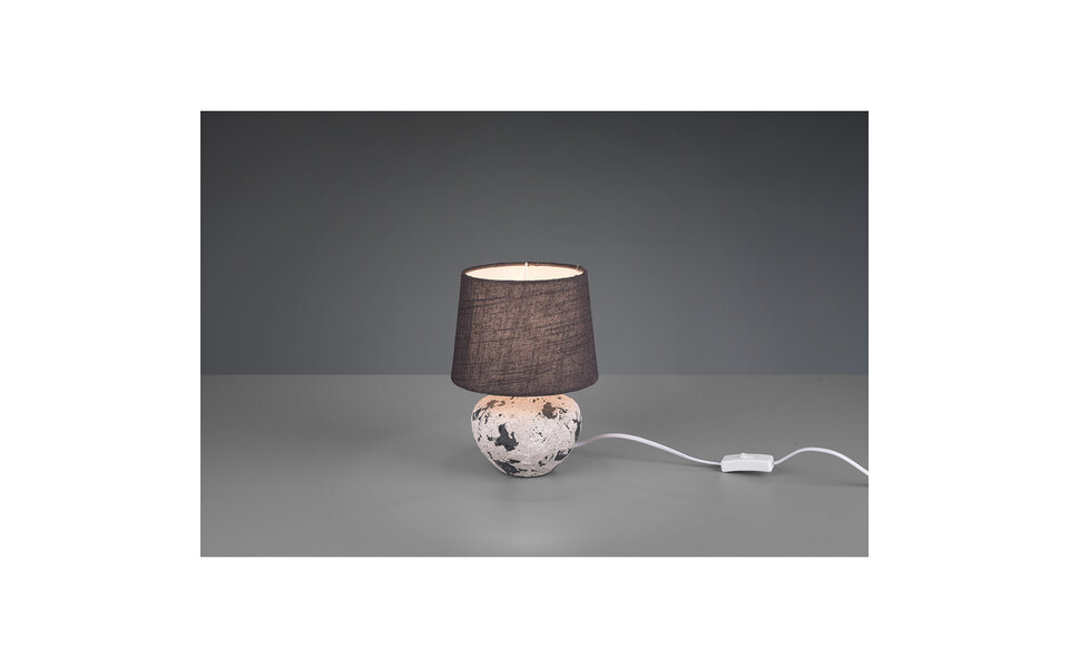 HLW LED LED Table Lamp - Trion Bae - E14 Fitting - Round - Matte Gray - Ceramic