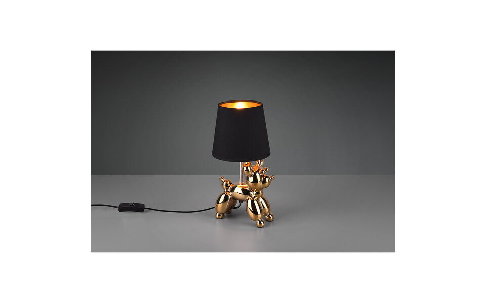 HLW LED LED Table Lamp - Trion Bella - E14 Fitting - Rectangular - Matte Gold - Ceramic