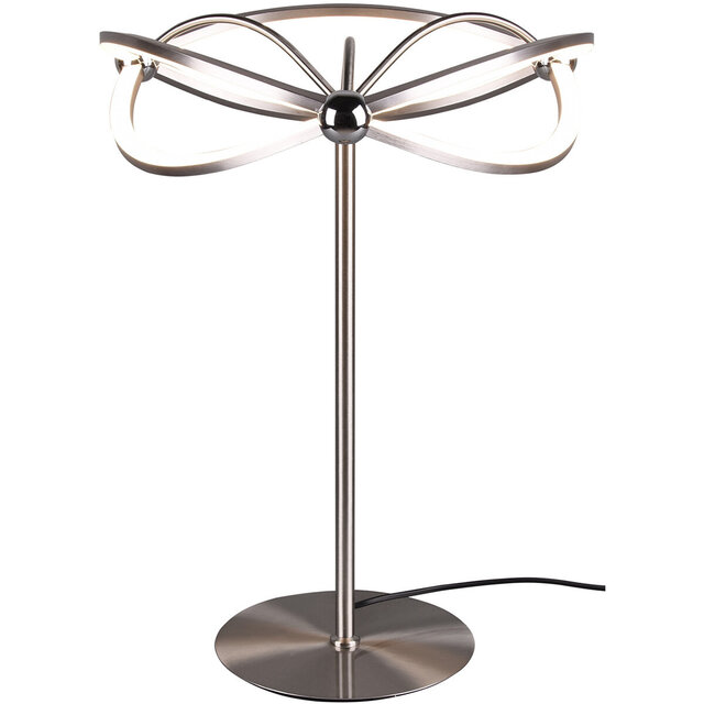 LED Tafellamp - Tafelverlichting - Trion Charis - 20W - Warm Wit 3000K - Dimbaar - Rond - Mat Nikkel - Aluminium Verlichting per ruimte