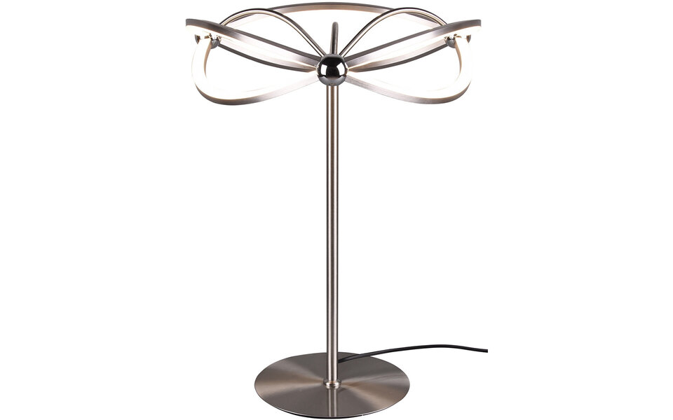 HLW LED LED Tafellamp - Tafelverlichting - Trion Charis - 20W - Warm Wit 3000K - Dimbaar - Rond - Mat Nikkel - Aluminium