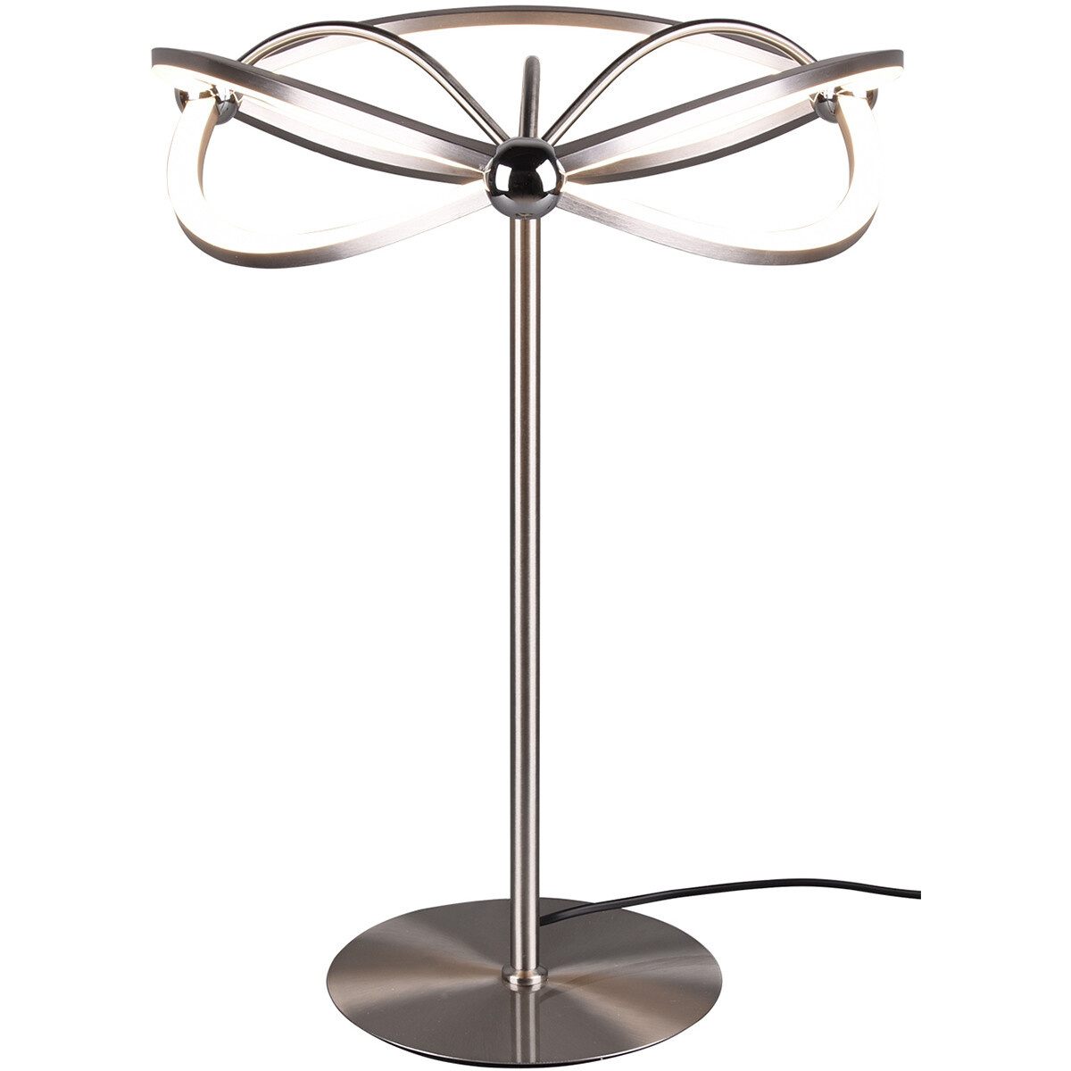 Dimbare LED Tafellamp 20W Warm Wit 3000K - Rond Mat Nikkel Aluminium