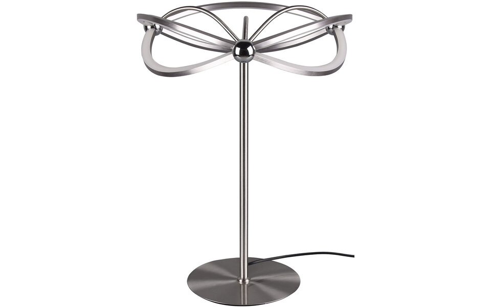 HLW LED LED Tafellamp - Tafelverlichting - Trion Charis - 20W - Warm Wit 3000K - Dimbaar - Rond - Mat Nikkel - Aluminium