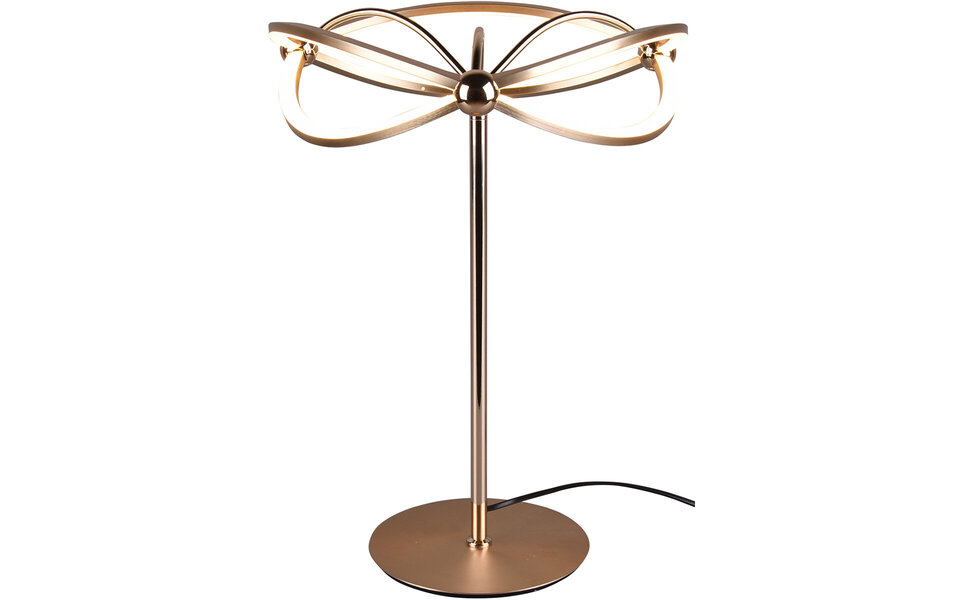 HLW LED LED Tafellamp - Tafelverlichting - Trion Charis - 20W - Warm Wit 3000K - Dimbaar - Rond - Mat Goud - Aluminium