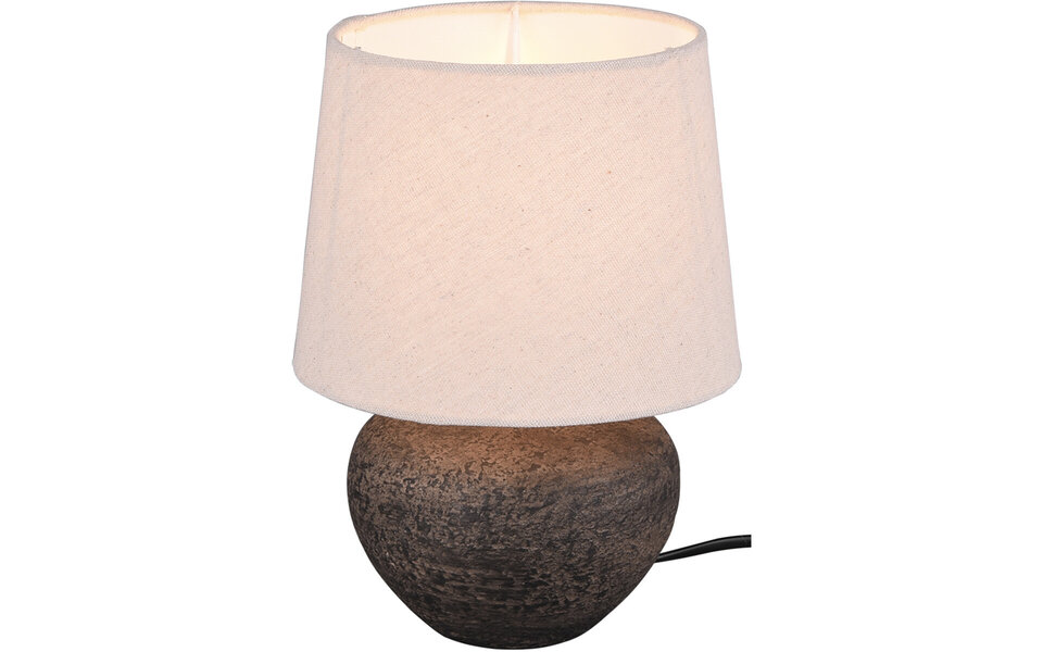 HLW LED LED Tafellamp - Trion Leau - E14 Fitting - Rond - Mat Bruin - Keramiek