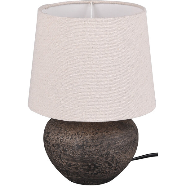 HLW LED LED Tafellamp Trion Leau - Mat Bruin Keramiek, E14 Fitting & Beige Kap HLW LED LED Tafellamp Trion Leau - Mat Bruin Keramiek, E14 Fitting & Beige Kap