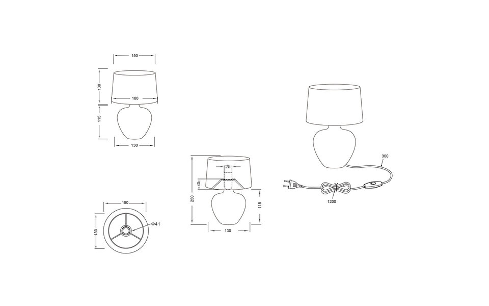HLW LED LED Tafellamp - Trion Leau - E14 Fitting - Rond - Mat Bruin - Keramiek