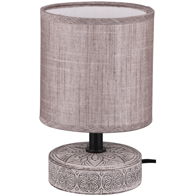 Ronde matbruine keramieken LED tafellamp met E14 fitting en vermogen tot 28W