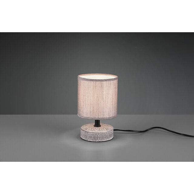 HLW LED LED Tafellamp - Trion Maria - E14 Fitting - Rond - Mat Bruin - Keramiek