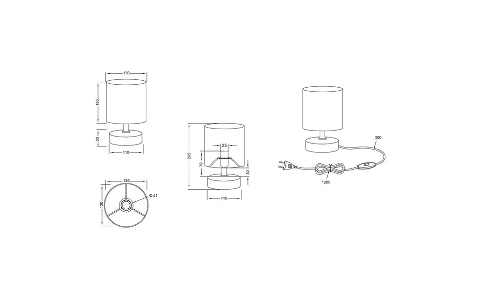 HLW LED LED Tafellamp - Trion Maria - E14 Fitting - Rond - Mat Bruin - Keramiek