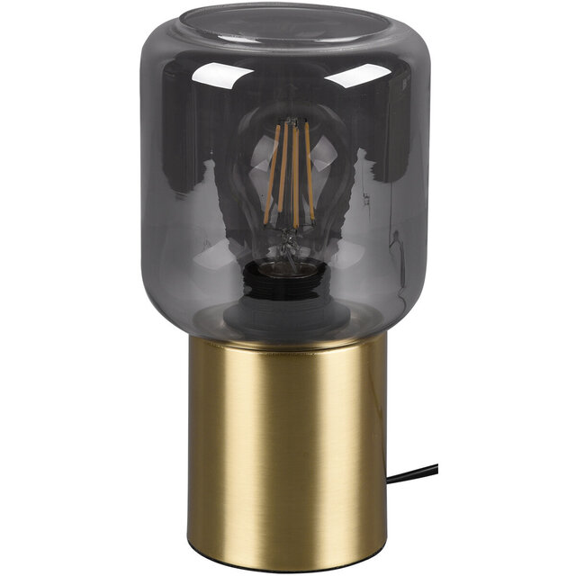Ronde LED tafellamp in mat goud aluminium met E27 fitting en maximaal 40W vermogen