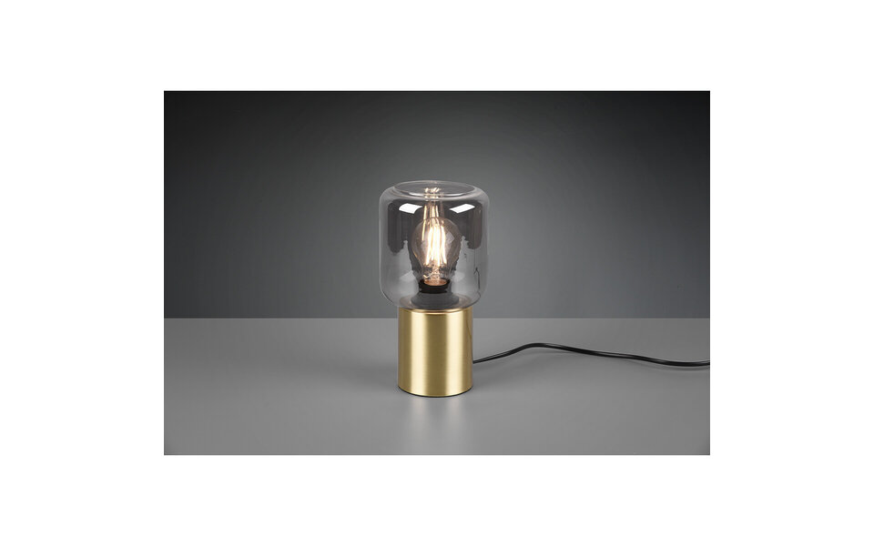 HLW LED LED Tafellamp - Tafelverlichting - Trion Nikos - E27 Fitting - Rond - Mat Goud - Aluminium