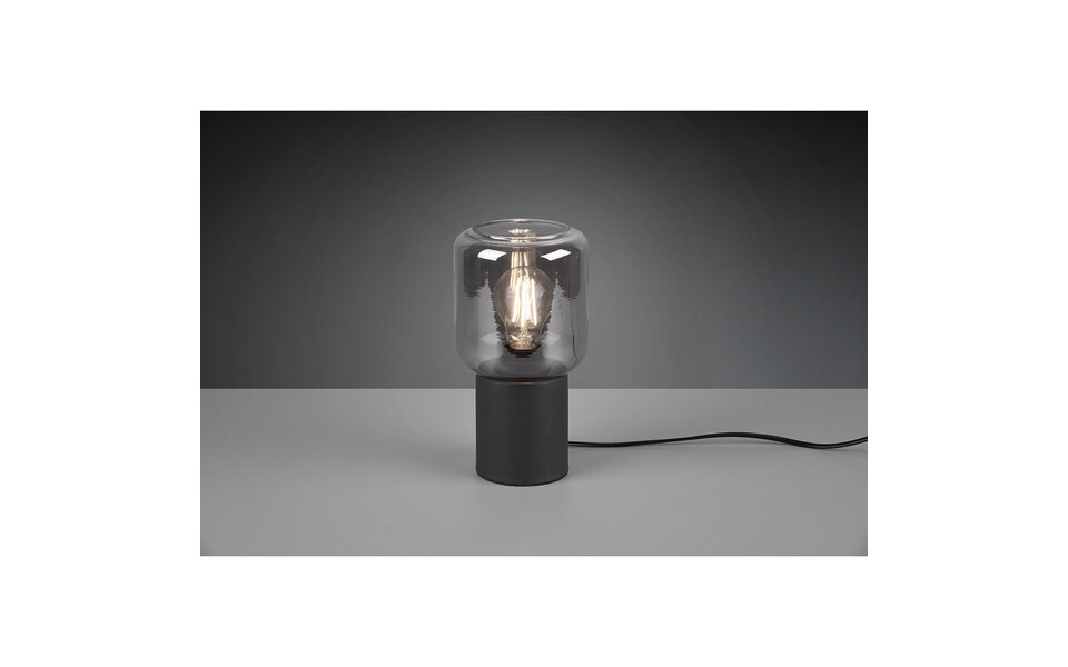 HLW LED LED Tafellamp - Tafelverlichting - Trion Nikos - E27 Fitting - Rond - Mat Zwart - Aluminium