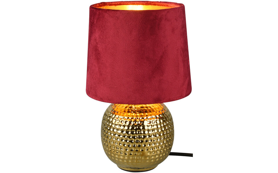 HLW LED LED Table Lamp - Trion Sofia - E14 Fitting - Round - Matte Red - Ceramic