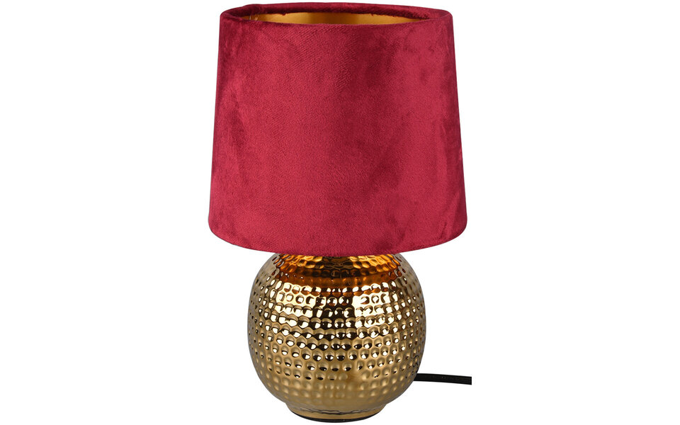 HLW LED LED Tafellamp - Trion Sofia - E14 Fitting - Rond - Mat Rood - Keramiek