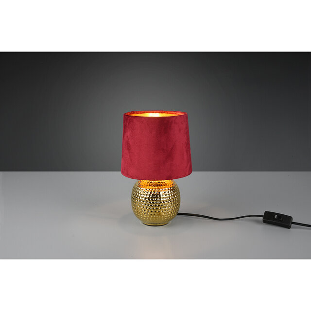 HLW LED LED Table Lamp - Trion Sofia - E14 Fitting - Round - Matte Red - Ceramic